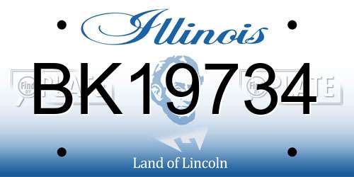 BK19734 Illinois License Plate