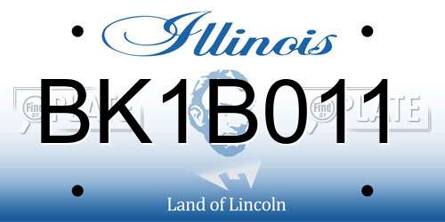 BK1B011 Illinois License Plate