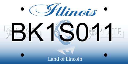 BK1S011 Illinois License Plate