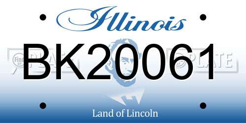BK20061 Illinois License Plate