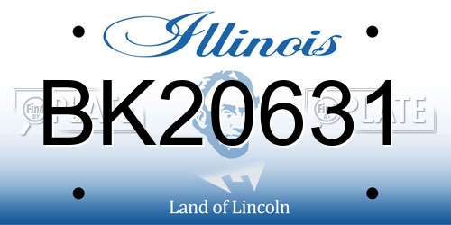 BK20631 Illinois License Plate