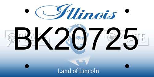 BK20725 Illinois License Plate