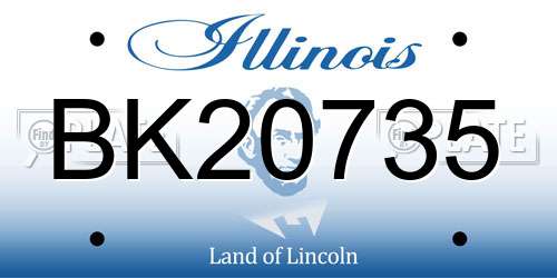 BK20735 Illinois License Plate