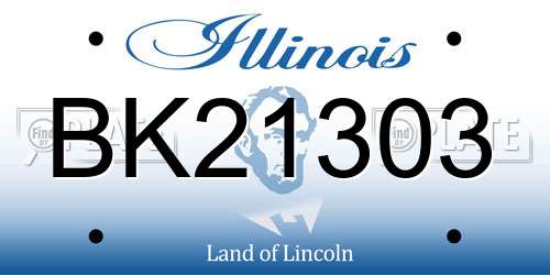 BK21303 Illinois License Plate