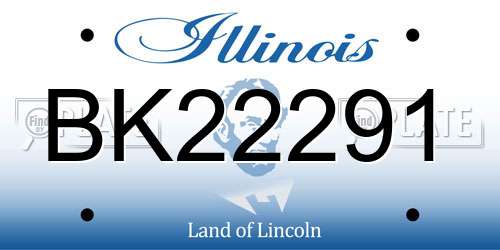 BK22291 Illinois License Plate