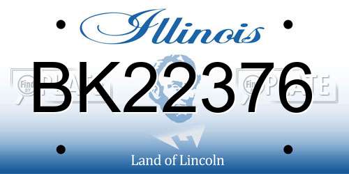 BK22376 Illinois License Plate