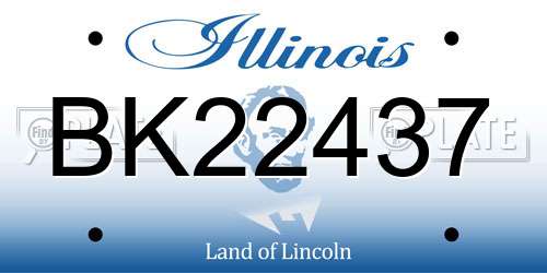 BK22437 Illinois License Plate