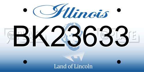 BK23633 Illinois License Plate