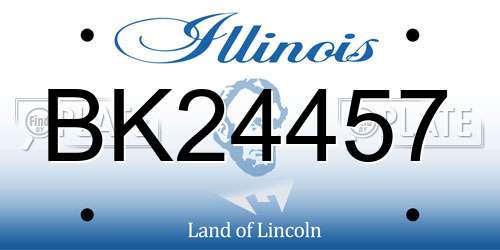 BK24457 Illinois License Plate
