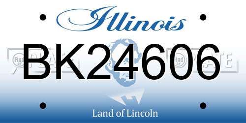BK24606 Illinois License Plate