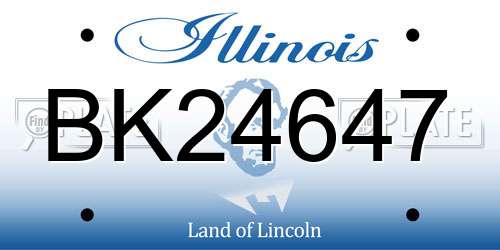 BK24647 Illinois License Plate