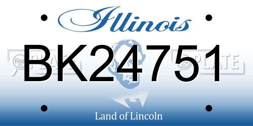 BK24751 Illinois License Plate