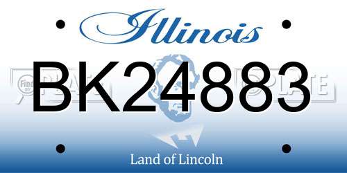 BK24883 Illinois License Plate