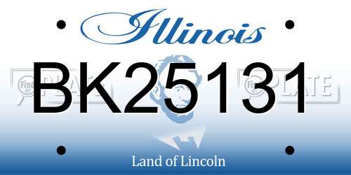 BK25131 Illinois License Plate
