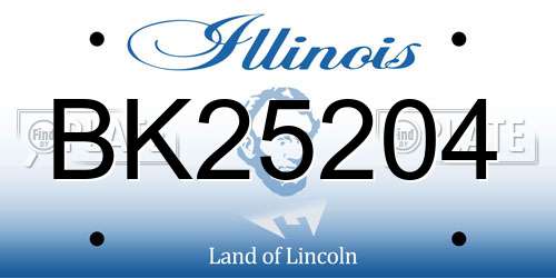 BK25204 Illinois License Plate