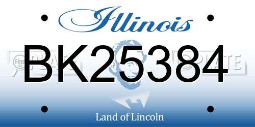 BK25384 Illinois License Plate