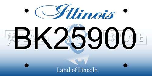 BK25900 Illinois License Plate