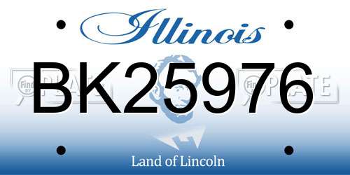 BK25976 Illinois License Plate