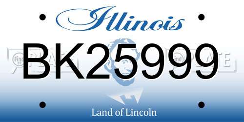 BK25999 Illinois License Plate