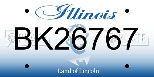 BK26767 Illinois License Plate