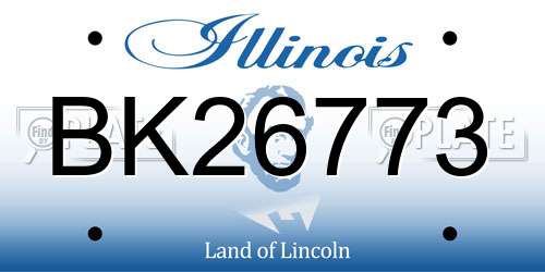 BK26773 Illinois License Plate