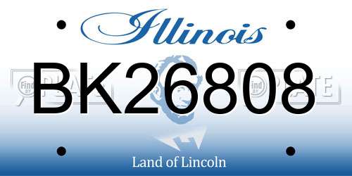 BK26808 Illinois License Plate