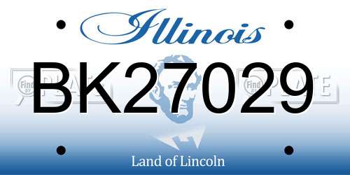 BK27029 Illinois License Plate