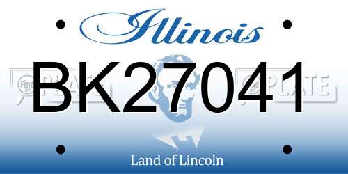 BK27041 Illinois License Plate