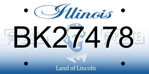BK27478 Illinois License Plate