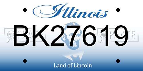 BK27619 Illinois License Plate