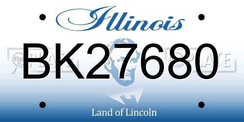 BK27680 Illinois License Plate