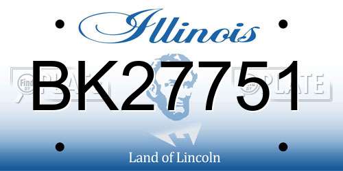 BK27751 Illinois License Plate