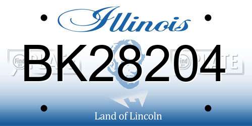 BK28204 Illinois License Plate