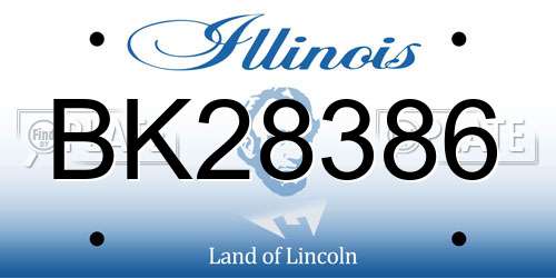 BK28386 Illinois License Plate