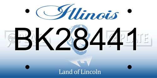 BK28441 Illinois License Plate