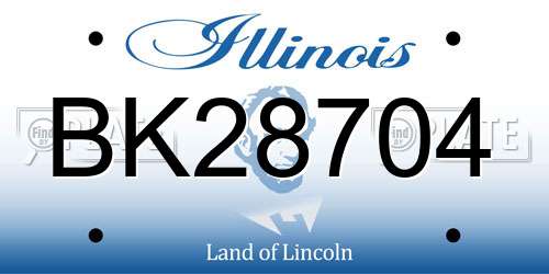 BK28704 Illinois License Plate