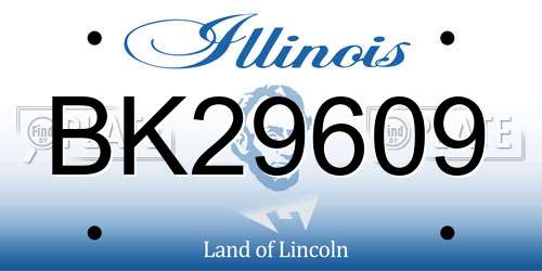 BK29609 Illinois License Plate
