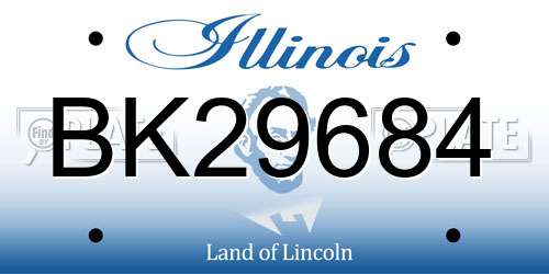 BK29684 Illinois License Plate