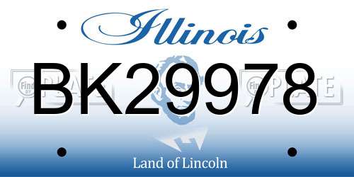 BK29978 Illinois License Plate