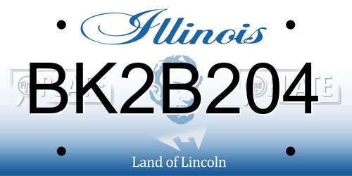 BK2B204 Illinois License Plate
