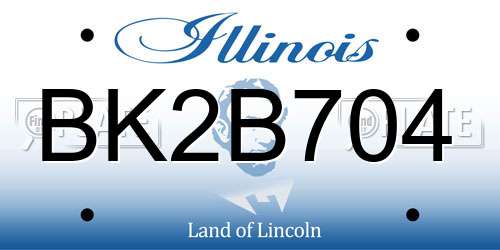 BK2B704 Illinois License Plate