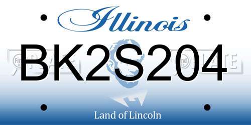 BK2S204 Illinois License Plate