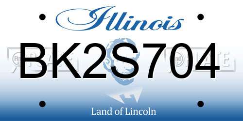 BK2S704 Illinois License Plate