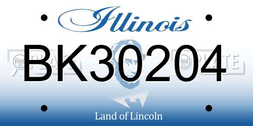 BK30204 Illinois License Plate