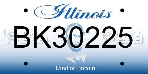 BK30225 Illinois License Plate