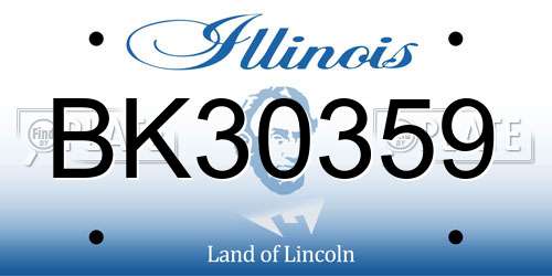 BK30359 Illinois License Plate