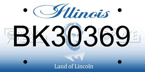 BK30369 Illinois License Plate
