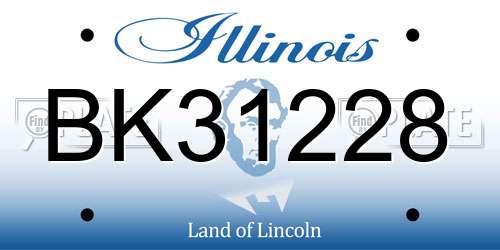 BK31228 Illinois License Plate