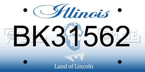 BK31562 Illinois License Plate