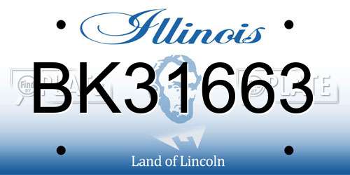 BK31663 Illinois License Plate